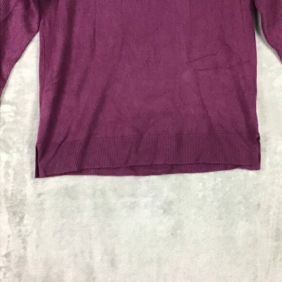 Sweet Romeo Womens Small Sweater Maroon Purple Pullover Round Neck Long Sleeve - Picture 3 of 11